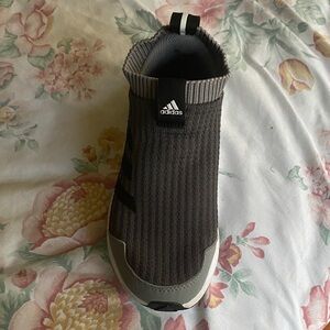 Adidas Men's Black and Gray Slip-On Sneakers